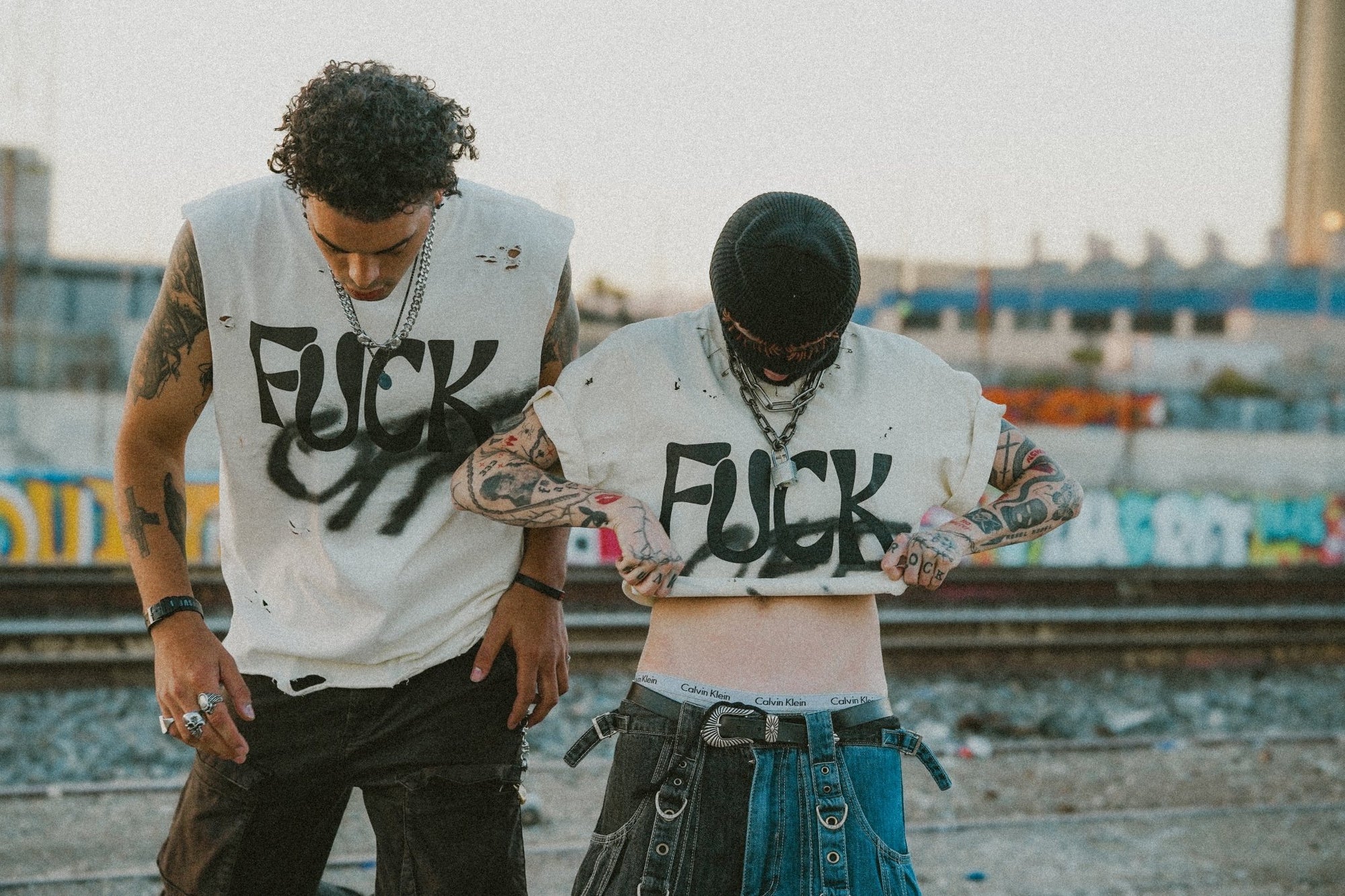 Cut - Off Tee | Hand Painted Fuck Off - Rebel Made LA