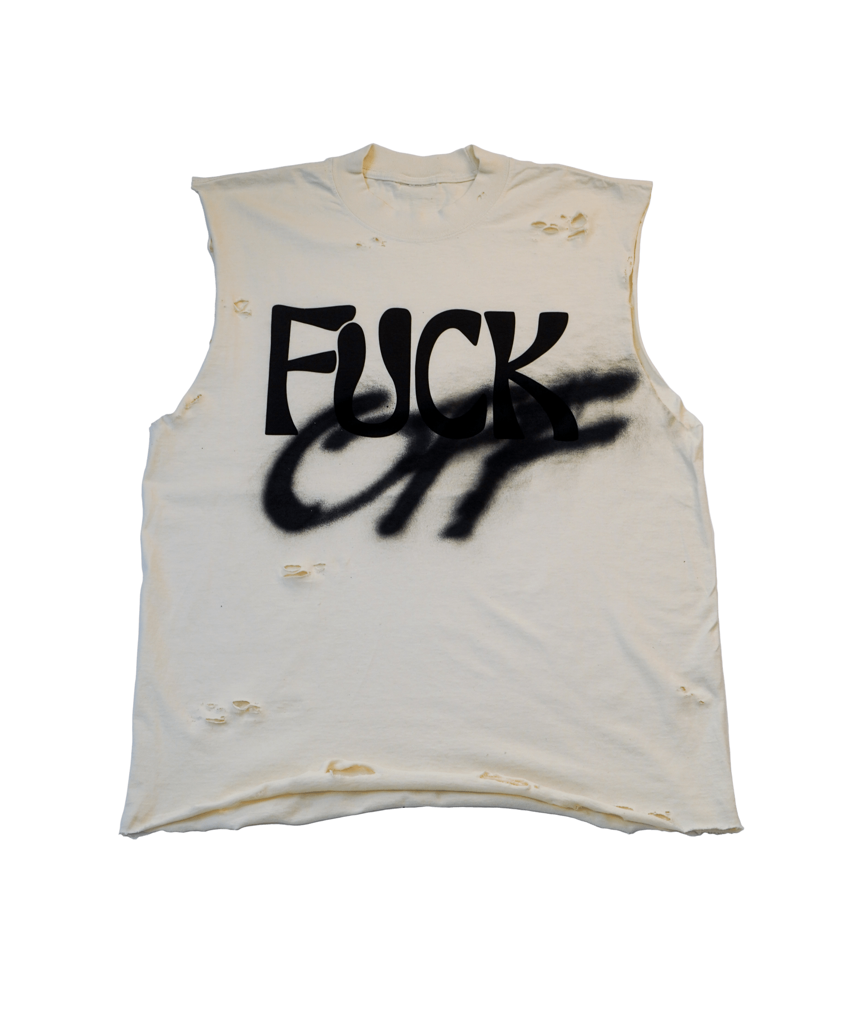 Cut - Off Tee | Hand Painted Fuck Off - Rebel Made LA