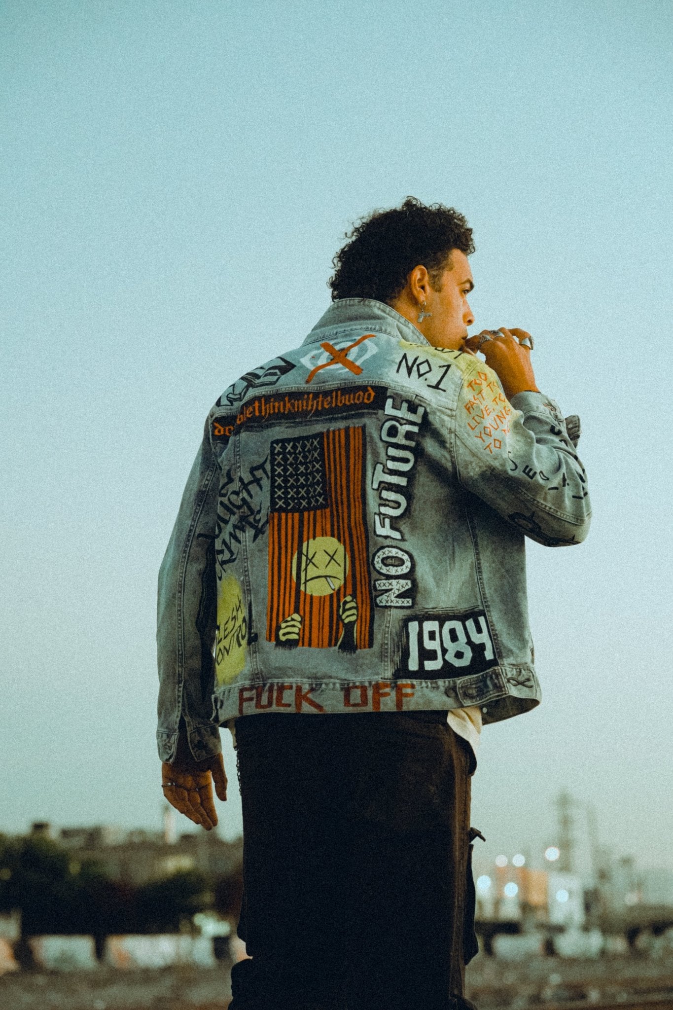 Hand Painted No Future Denim Jacket - Rebel Made LA