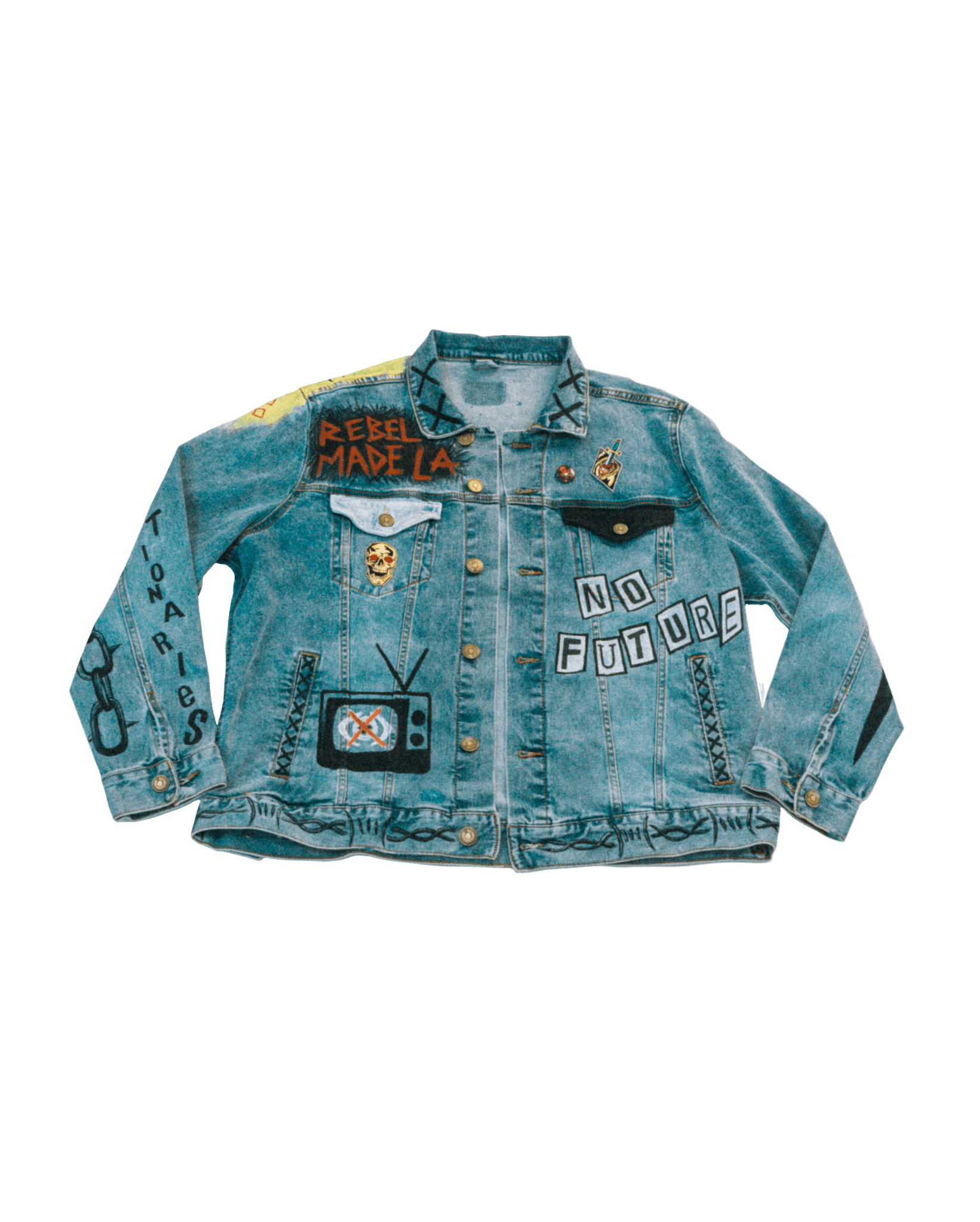 Hand Painted No Future Denim Jacket - Rebel Made LA