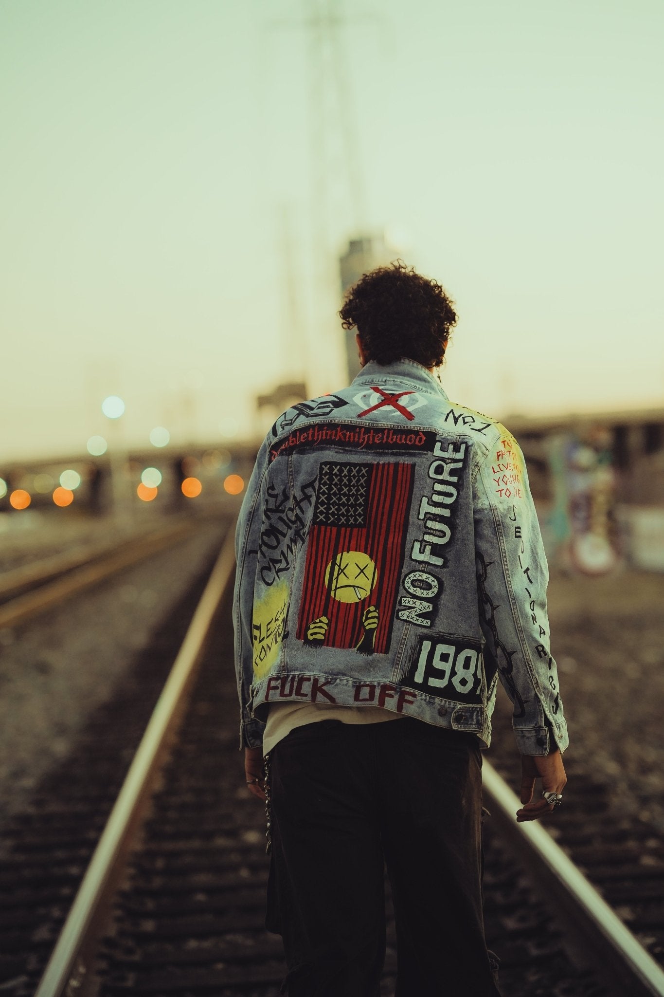 Hand Painted No Future Denim Jacket - Rebel Made LA