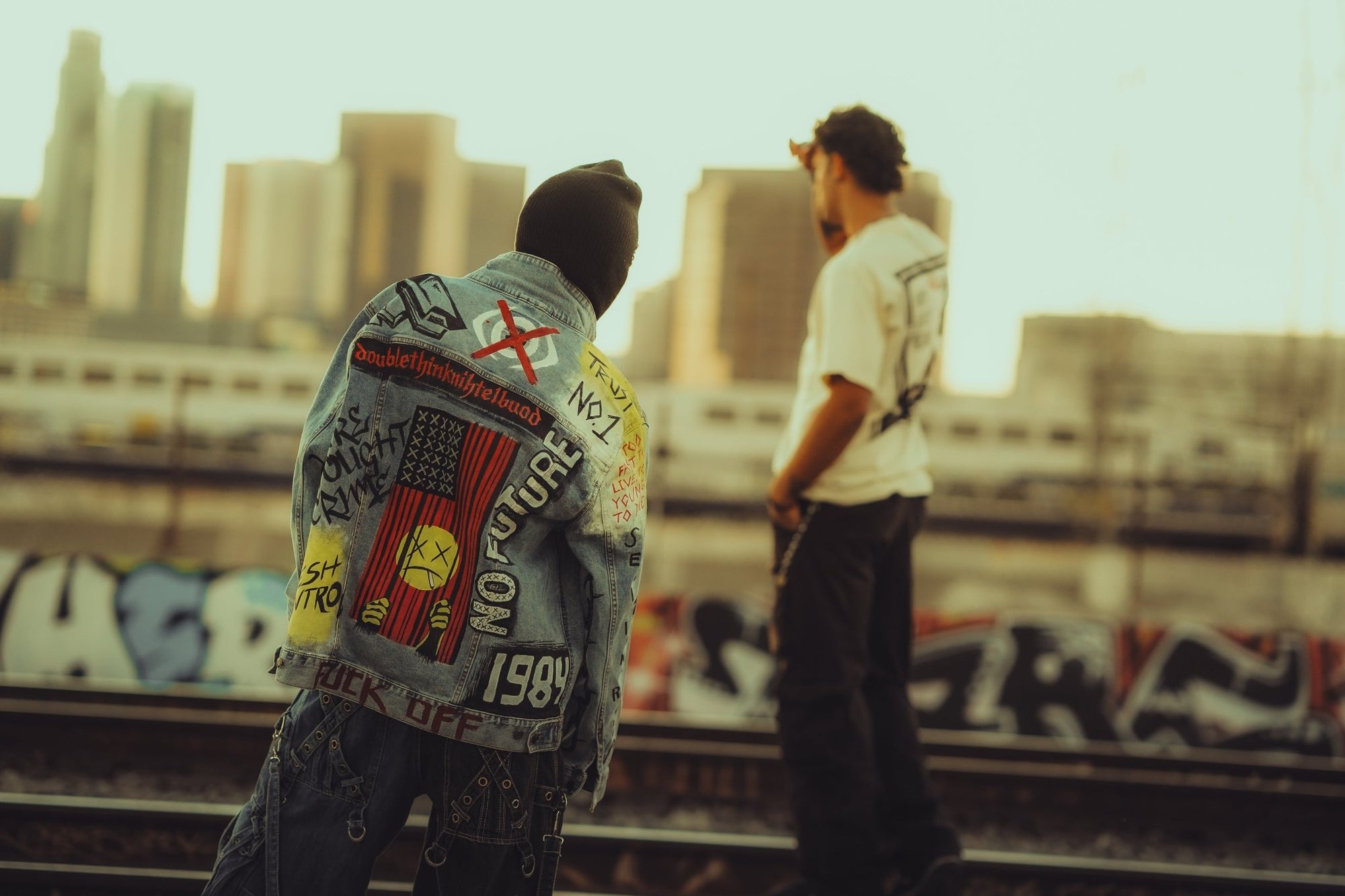 Hand Painted No Future Denim Jacket - Rebel Made LA